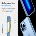 ACS04131 - iPhone 13 Pro Max Case Ultra Hybrid in sierra blue showing the raised lips help prevent surfaces scratches for camera and screen. Screen protection and Camera protection