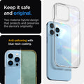 ACS03204 - iPhone 13 Pro Max Case Ultra Hybrid in crystal clear showing the two material hybrid design that protects and preserves the device's originality. Anti-yellowing with blue resin coating