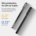 ACS03257 - iPhone 13 Pro Case Rugged Armor in black showing the slim protection. As slim as it gets. Stay slim without having to jeopardize functionality and drop protection. 0.3