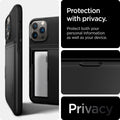 ACS03536 - iPhone 13 Case Slim Armor CS in black showing protection with privacy. Protect both your personal information as well as your device. Privacy.