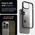 ACS03262 - iPhone 13 Pro Case Ultra Hybrid in matte black showing the two material hybrid design that protects and preserves the device's originality. Anti-yellowing with blue resin coating