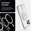 ACS03267 - iPhone 13 Pro Case Ultra Hybrid Mag Safe Compatible in white showing the perfected strength.   MagSafe compatible with embedded magnets for a stronger hold