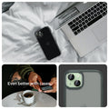 AGL07169 - iPhone 15 Plus Optik Pro EZ Fit Lens Protector in Green even better with cases. show detail.