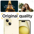 AGL07168 - iPhone 15 Plus Optik Pro EZ Fit Lens Protector in Yellow no blemishes. no flash reflection. original quality.