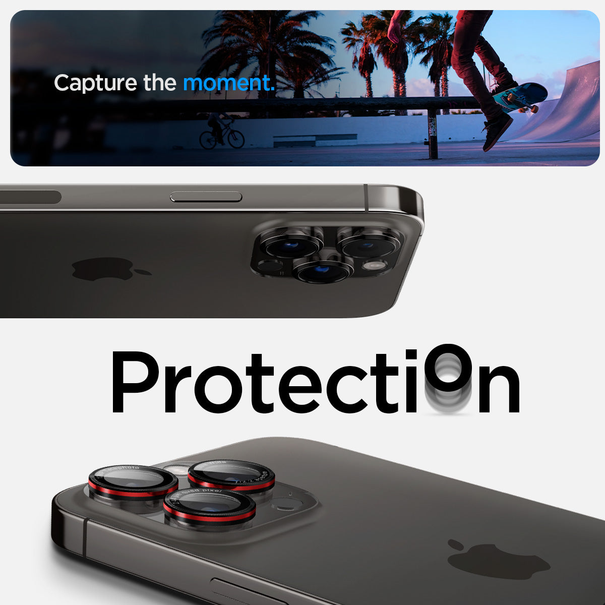 AGL05217 - iPhone 16 Pro / 16 Pro Max Optik Pro Lens Protector L-series capture the moment. protection.