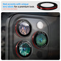 AGL05217 - iPhone 16 Pro / 16 Pro Max Optik Pro Lens Protector L-series red accents with unique lens labels for a premium look. canon L series lenses inspired.
