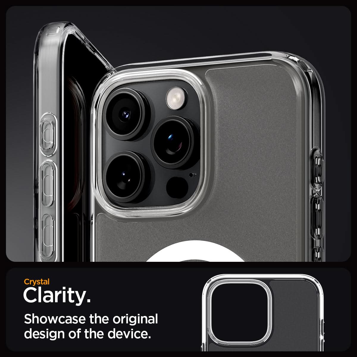 ACS08002 - iPhone 16 Pro Max Case Ultra Hybrid (MagFit) in Frost Clear crystal clarity. Showcase the original design of the device.