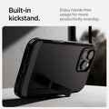 ACS08510 - iPhone 16 Pro Case Tough Armor T AI (MagFit + Camera Control) in Black showing the built-in kickstand, enjoy hands-free usage for more productivity everyday