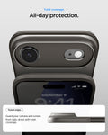 ACS09918 - iPhone 17 Air Thin Fit (MagFit) in Gunmetal showing total coverage. All day protection. Raised edges. guard your camera and screen from daily drops with total coverage.