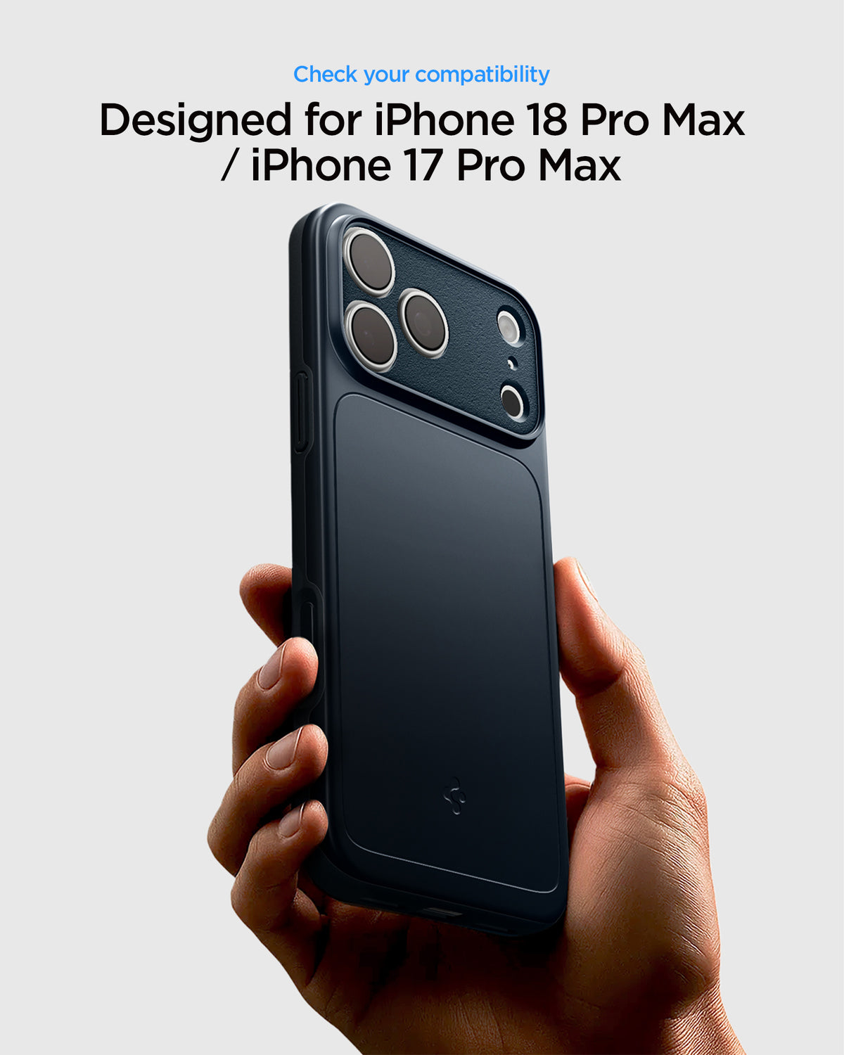 ACS09882 - iPhone 17 Pro Max Thin Fit (MagFit) in Metal Slate showing a slim case designed for compatibility across two device generations.