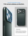 ACS09880 - iPhone 17 Pro Max Thin Fit (MagFit) in abyss green showing full camera plateau protection with precise cutouts for cameras, flash, and sensors.