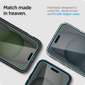 AGL06905 - iPhone 15 Screen Protector EZ FIT GLAS.tR Privacy match made in heaven. Flawlessly designed to cover the whole screen and fit with spigen cases.
