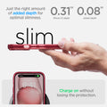 ACS06794 - iPhone 15 Case Ultra Hybrid in red crystal showing the right amount of added depth for optimal slimness. 0.31