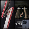 ACS07054 - iPhone 15 Pro Case Ultra Hybrid in deep red showing the compatibility only with iPhone 15 Pro. Not compatible with iPhone 15, 15 Plus or 15 Pro Max