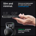 ACS07213 - iPhone 15 Pro Case Ultra Hybrid in Space Crystal showing the  slim and minimal. Minimal and lightweight for sleek looks and a comfortable grip. 0.31