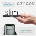 ACS06657 - iPhone 15 Plus Case Ultra Hybrid in matte black showing the right amount of added depth for optimal slimness. 0.31