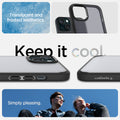 ACS06656 - iPhone 15 Plus Case Ultra Hybrid in frost black showing the translucent and frosted aesthetics