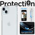 ACS06655 - iPhone 15 Plus Case Ultra Hybrid in frost clear showing the  air cushion tech to flight against drops