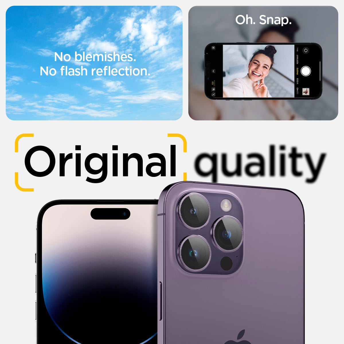 AGL05597 - iPhone 15 Pro / 15 Pro Max Optik Pro Lens Protector in deep purple no blemishes. no flash reflection. original quality.