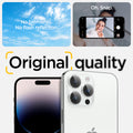 AGL05599 - iPhone 15 Pro / 15 Pro Max Optik Pro Lens Protector in silver no blemishes. no flash reflection. original quality.