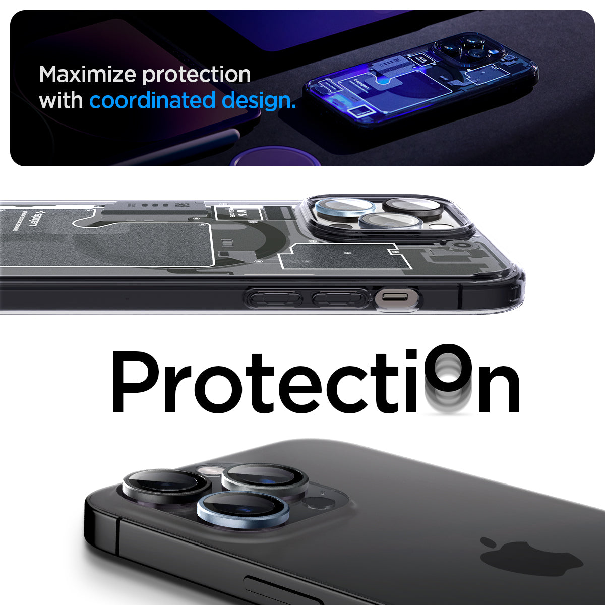 AGL06159 -  iPhone 16 Pro / 16 Pro Max Optik Pro Lens Protector in zero one capture the moment. protection.