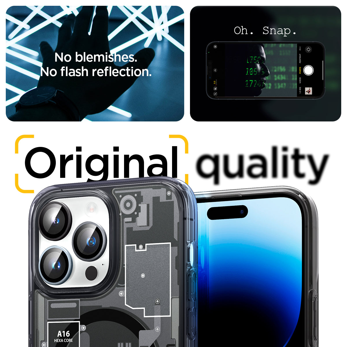 AGL06159 -  iPhone 16 Pro / 16 Pro Max Optik Pro Lens Protector in zero one no blemishes. no flash reflection. original quality.