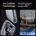 ACS06565 - iPhone 15 Pro Max Case Ultra Hybrid in crystal clear showing the air cushion technology. Airbag-like corners for protection against everyday drops