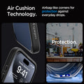 ACS06568 - iPhone 15 Pro Max Case Ultra Hybrid in frost black showing the air cushion technology. Airbag-like corners for protection against everyday drops