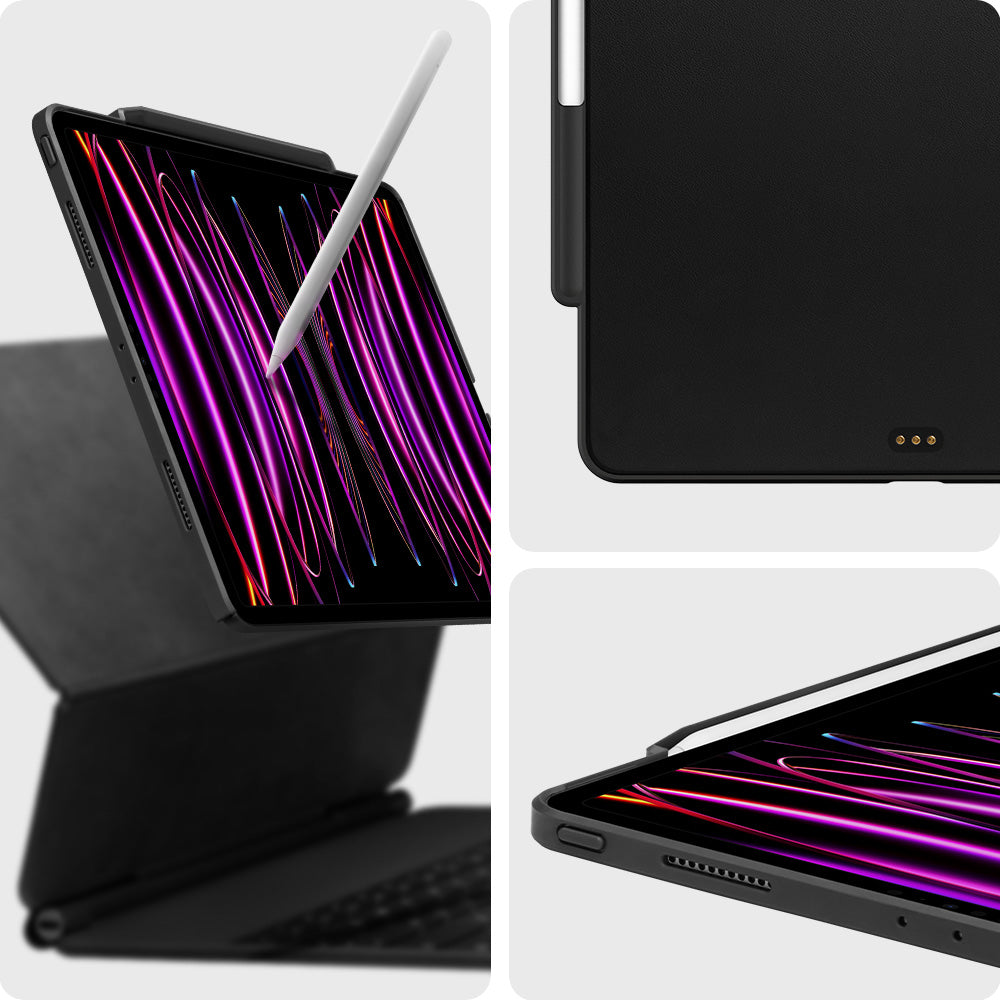 ACS05468 - iPad Pro 12.9" Case Thin Fit Pro in black showing the different angles