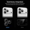 AGL12046 - iPhone 18 Pro Max / iPhone 18 Pro Optik Pro EZ Fit Lens Protector in Silver showing individual lens protectors compared with a full camera cover for a seamless integrated appearance.