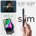 ACS05065 - iPhone 14 Case Mag Armor (MagFit) in matte black showing optimal slimness. Out of battery? Just charge on. Slim