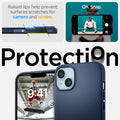ACS05066 - iPhone 14 Case Mag Armor (MagFit) in navy blue raised lips help prevent surfaces scratches for camera and screen. Oh snap. Protection.