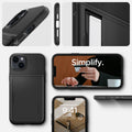 ACS04911 - iPhone 14 Plus Case Slim Armor CS in black showing the back showing simplify and detail.
