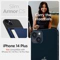 ACS04913 - iPhone 14 Plus Case Slim Armor CS in navy blue  showing slim armor cs. carry the essentials. iPhone 14 plus. Not compatible with iPhone 14, 14 pro, 14 pro max.