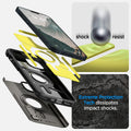 ACS04914 - iPhone 14 Plus Case Tough Armor (MagFit) in gunmetal showing shock resist. Extreme protection tech dissipates impact shocks.