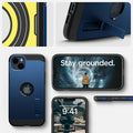 ACS04917 - iPhone 14 Plus Case Tough Armor (MagFit) in navy blue showing stay grounded.