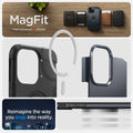 ACS04841 - iPhone 14 Pro Max Case Tough Armor (MagFit) in metal slate  showing Magfit. reimagine the way you snap into reality.