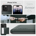 ACS04983 - iPhone 14 Pro Case Slim Armor CS in abyss green iPhone 14 pro max Not compatible with iPhone 14, 14plus, 14 pro. Slim armor cs. Carry the essentials. Designed by spigen.