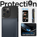 ACS04982 - iPhone 14 Pro Case Slim Armor CS in metal slate showing protection Oh, snap. Air cushion tech to fight against drops.