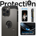 ACS04984 - iPhone 14 Pro Case Tough Armor (MagFit) in gunmetal showing protection. Oh, snap. Air cushion tech to fight against drops.
