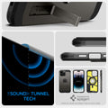 ACS04984 - iPhone 14 Pro Case Tough Armor (MagFit) in gunmetal sound tunnel tech. Designed by spigen.
