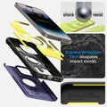 ACS05579 - iPhone 14 Pro Case Tough Armor (MagFit) in deep purple showing shock resist. Extreme protection tech dissipates impact shocks.