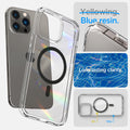 ACS04970 - iPhone 14 Pro Case Ultra Hybrid (MagFit) in graphite blue resin. Long lasting clarity.
