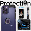 ACS05576 - iPhone 14 Pro Max Case Tough Armor (MagFit) in deep purple showing protection. Oh, snap. Air cushion tech to fight against drops.