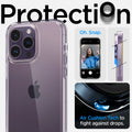 ACS04816 - iPhone 14 Pro Max Case Ultra Hybrid in crystal clear showing the air cushion tech protection