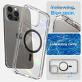 ACS04827 - iPhone 14 Pro Max Case Ultra Hybrid (MagFit) in carbon fiber blue resin. Long lasting clarity.