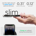 ACS04826 - iPhone 14 Pro Max Case Ultra Hybrid (MagFit) in graphite showing just right amount of added depth for optimal slimness. charge on without losing the protection.