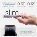 ACS05581 - iPhone 14 Pro Max Case Ultra Hybrid (MagFit) in deep purple showing just right amount of added depth for optimal slimness. charge on without losing the protection.