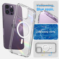 ACS04825 - iPhone 14 Pro Max Case Ultra Hybrid (MagFit) in white blue resin. Long lasting clarity.