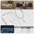 ACS04825 - iPhone 14 Pro Max Case Ultra Hybrid (MagFit) in white showing magfit. reimagine the way you snap into reality.